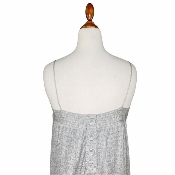 Seduce French Cloth Silver Gray Eyelet Slip Dress Button Back Size 12 - Picture 7 of 11